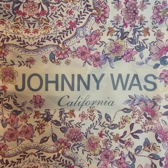 Johnny Was Shopping Reusable Floral Pink Purple Tote Bag Gift 18"X19" - Picture 6 of 9